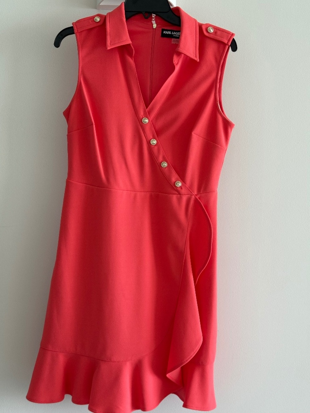 KARL LAGERFELD Ruffle faux wrap mini dress